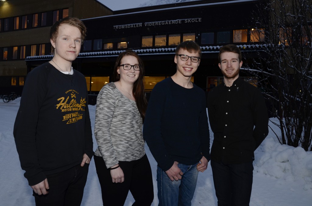 Finalister i Troms: F.v. Stian Korsberg, Marianne Osvaldsen, Isak Erling Knutsen og Øyvind Finnseth.