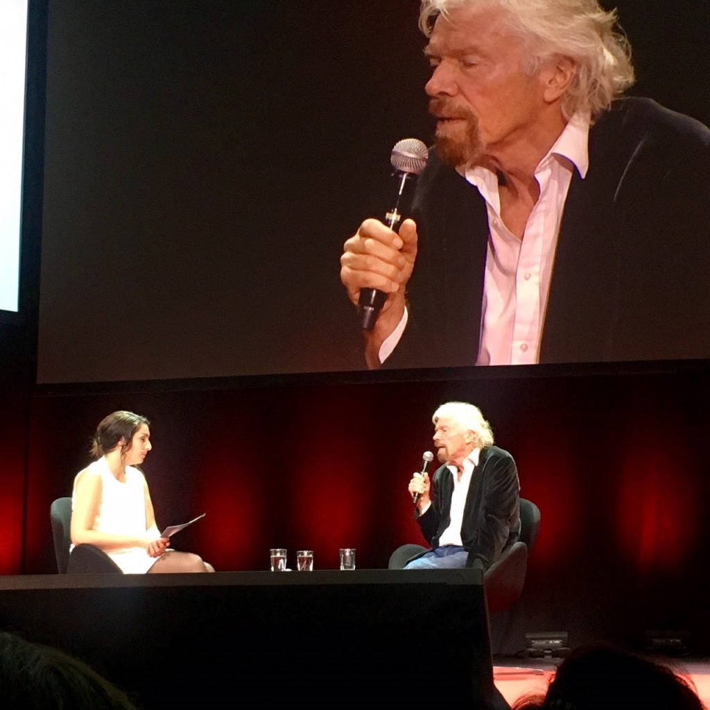 Richard Branson interview on stage by Nassima Dzair on the Resposibility Works Conference in Oslo